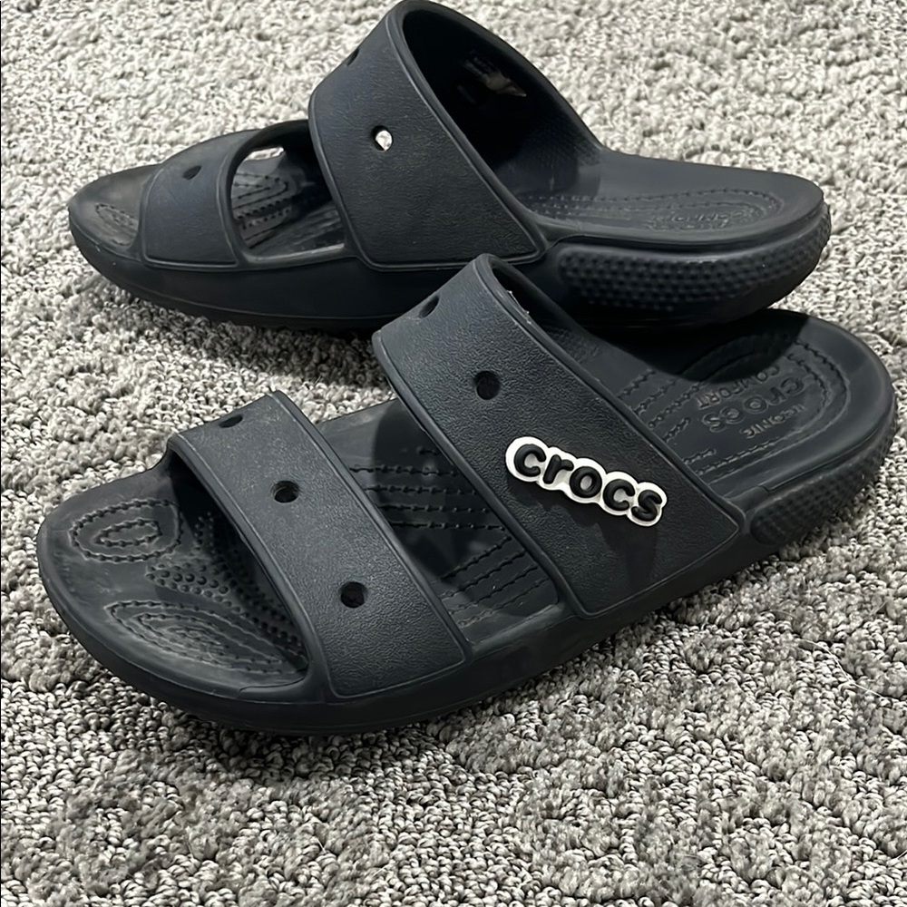 Crocs unisex Black Slide Sandals M5 W7